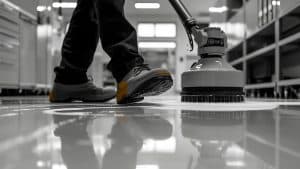 gietvloer reinigen schrobmachine