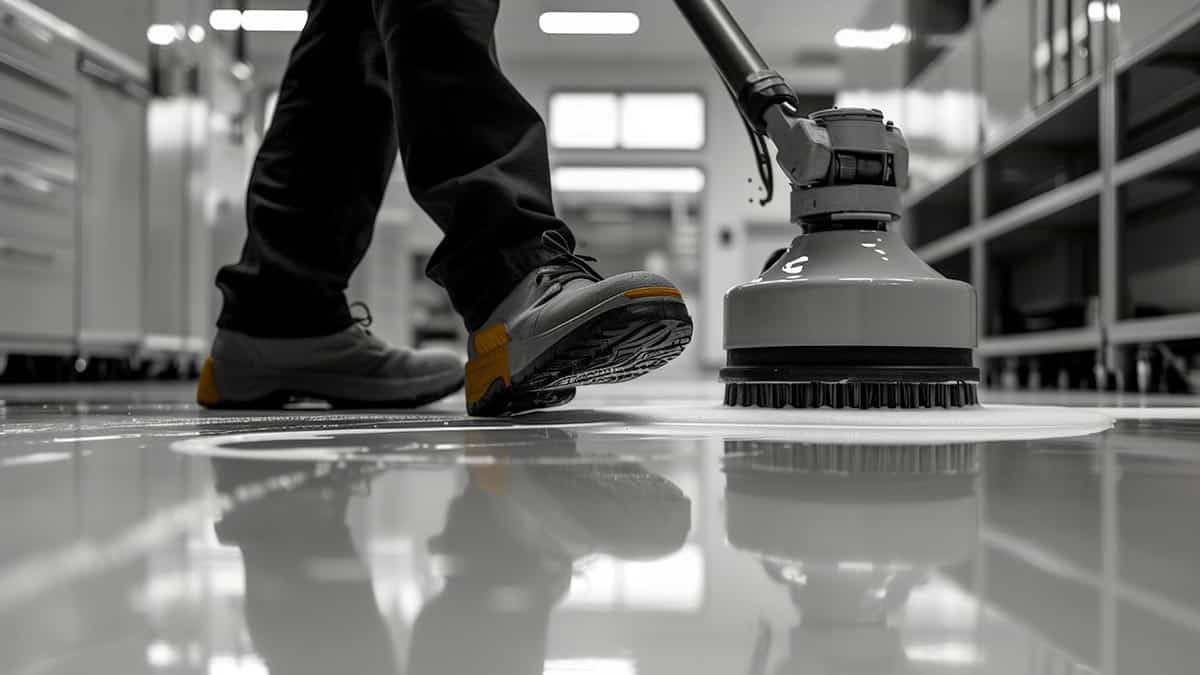 gietvloer reinigen schrobmachine