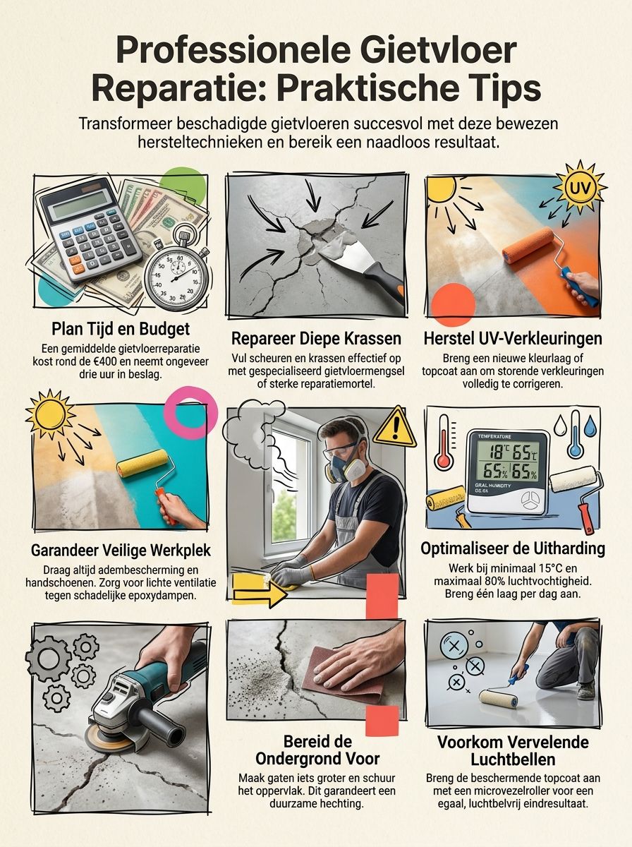 Infographic Gietvloer Reparatie Tips en Technieken voor een Professionele Herstel